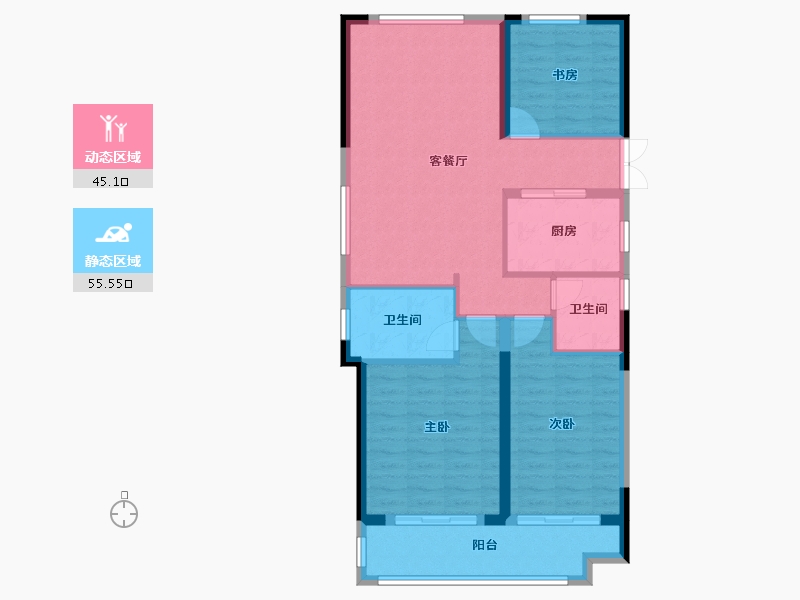 浙江省-温州市-盛河云邸-91.00-户型库-动静分区