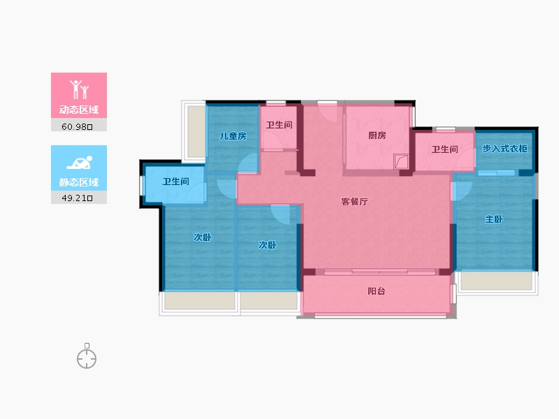 广东省-深圳市-深国际万科和颂轩-112.80-户型库-动静分区