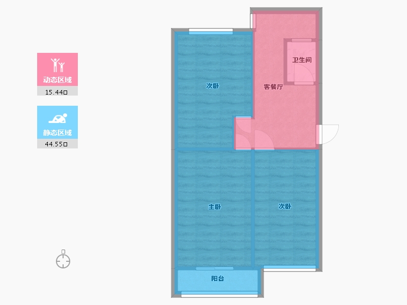 河北省-唐山市-新华南楼-57.60-户型库-动静分区