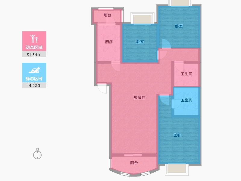 北京-北京市-新华联-98.40-户型库-动静分区