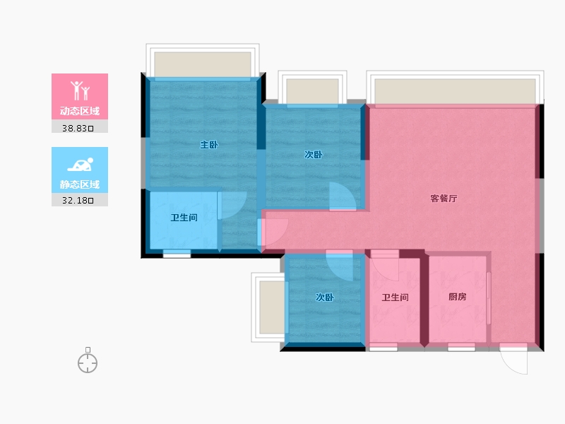 四川省-绵阳市-江油蔚来城-71.20-户型库-动静分区