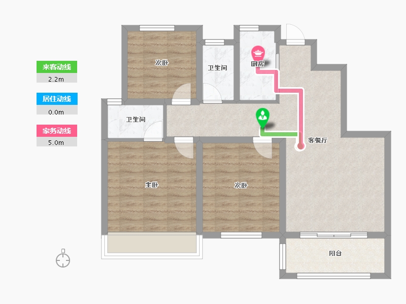 河南省-南阳市-滨河帝城小区-80.00-户型库-动静线