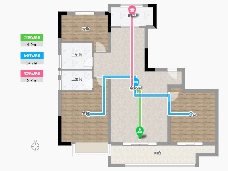 安徽省-蚌埠市-翰林府-107.41-户型库-动静线