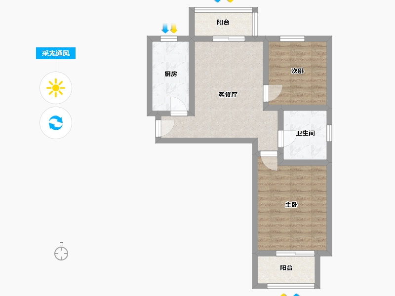 上海-上海市-浦江瑞和城-58.70-户型库-采光通风