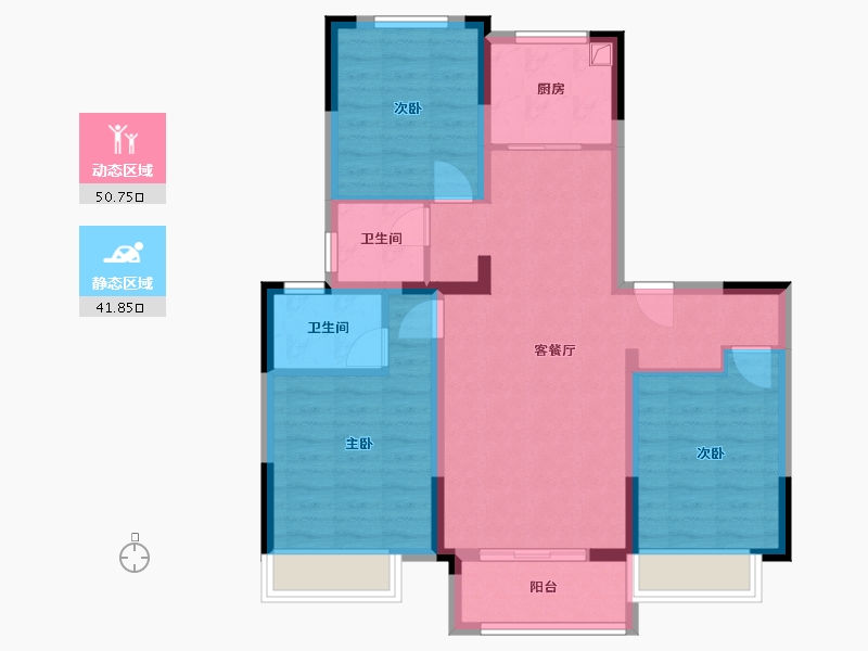 河南省-濮阳市-东方名城二期-93.92-户型库-动静分区