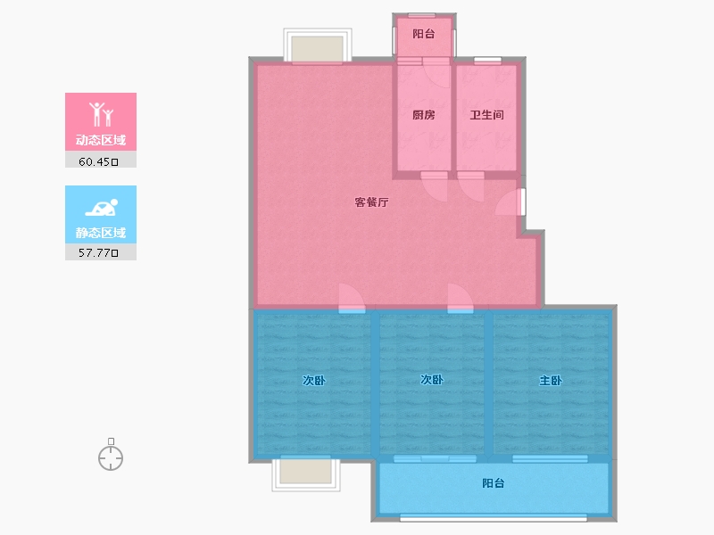 江苏省-南通市-星苏花园-106.66-户型库-动静分区