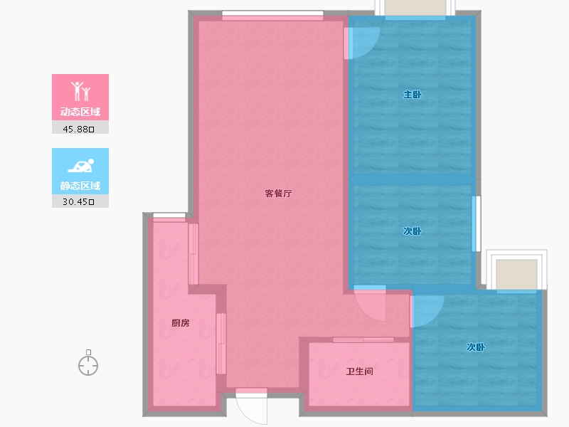 甘肃省-兰州市-天庆·国际新城-79.20-户型库-动静分区