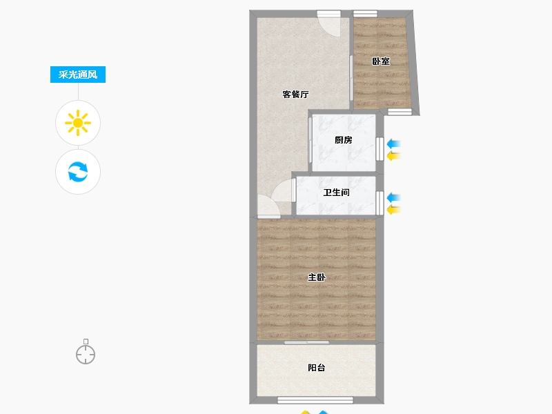 安徽省-合肥市-博澳丽苑-59.09-户型库-采光通风