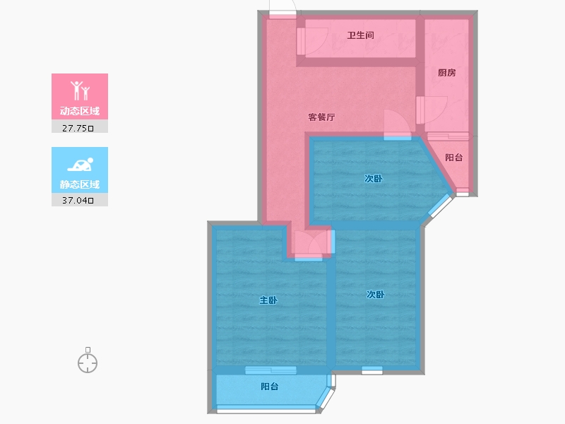 北京-北京市-方南家园-72.00-户型库-动静分区