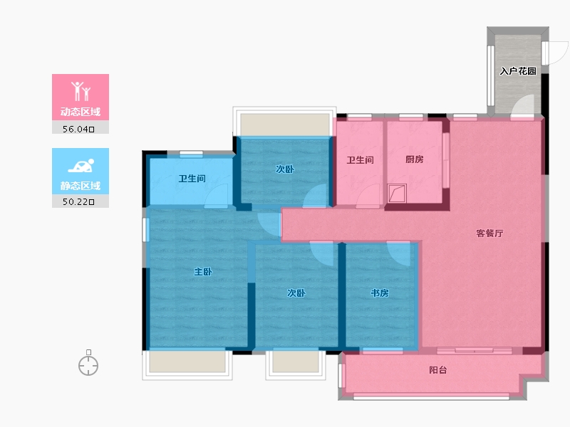 湖北省-咸宁市-金鳞学府-104.00-户型库-动静分区