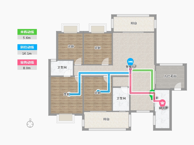 广西壮族自治区-桂林市-奥林匹克花园-119.02-户型库-动静线