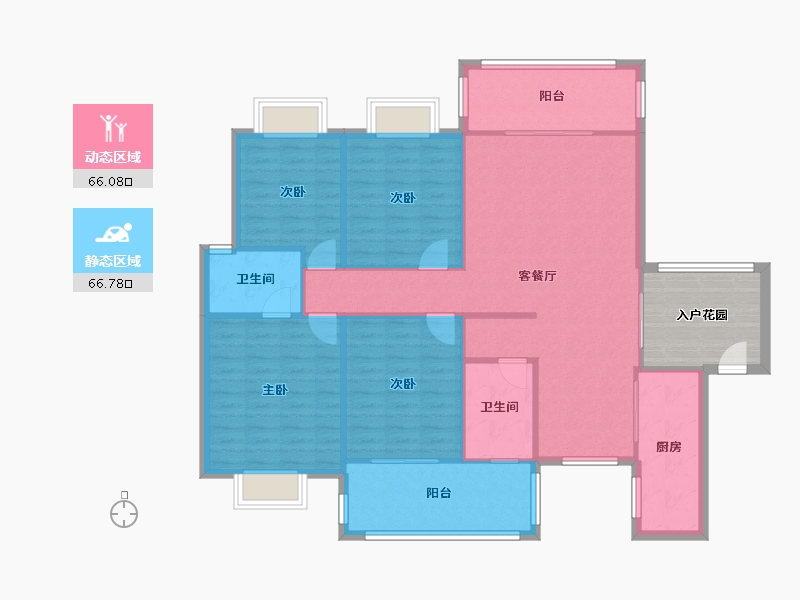 广西壮族自治区-桂林市-奥林匹克花园-119.02-户型库-动静分区