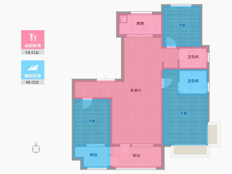 山东省-济宁市-鑫悦豪庭-109.56-户型库-动静分区