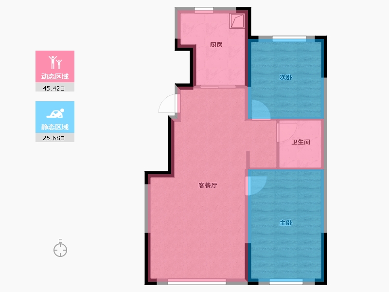 吉林省-长春市-豪邦缇香名颂-70.45-户型库-动静分区