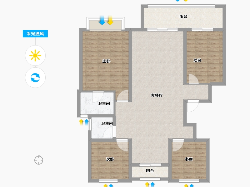 山东省-德州市-檀府-114.54-户型库-采光通风