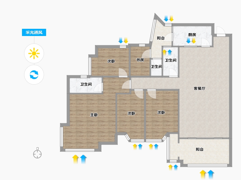 广东省-广州市-新月明珠花园-126.50-户型库-采光通风