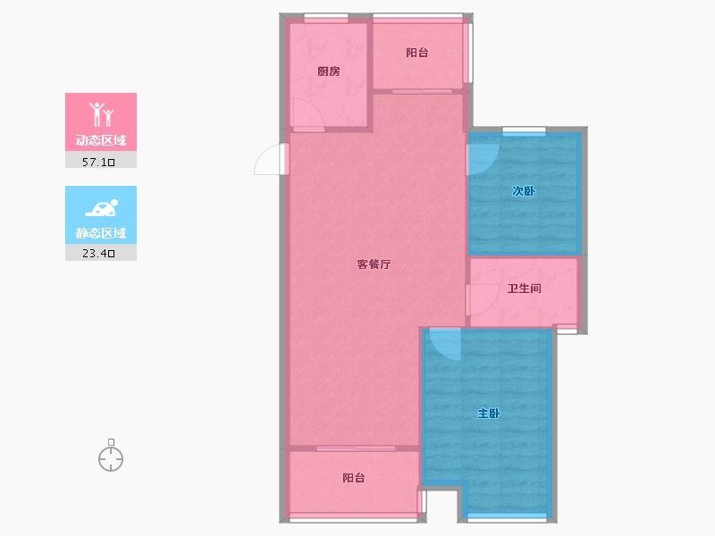 浙江省-杭州市-海潮雅园1园-71.20-户型库-动静分区