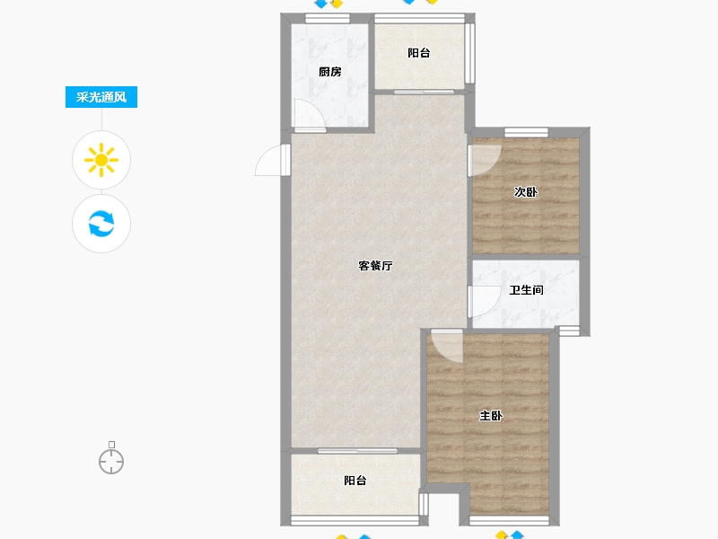 浙江省-杭州市-海潮雅园1园-71.20-户型库-采光通风