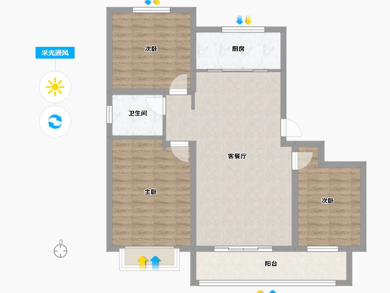 山东省-潍坊市-泰和郡-112.31-户型库-采光通风