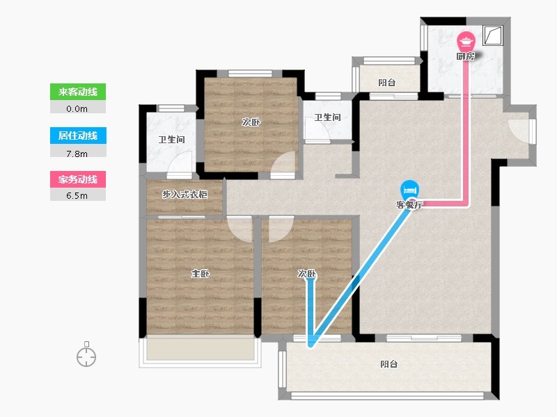 山东省-菏泽市-天润公馆三期D区-106.40-户型库-动静线