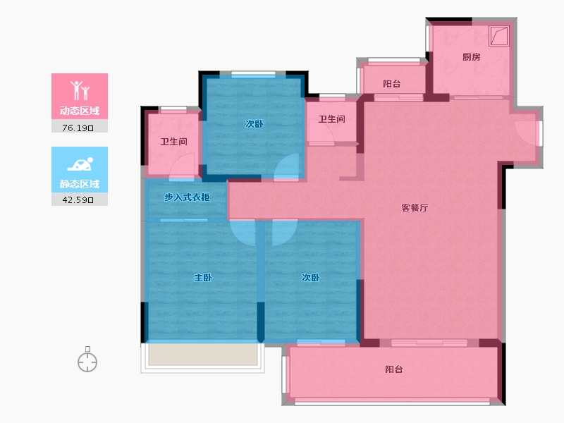 山东省-菏泽市-天润公馆三期D区-106.40-户型库-动静分区