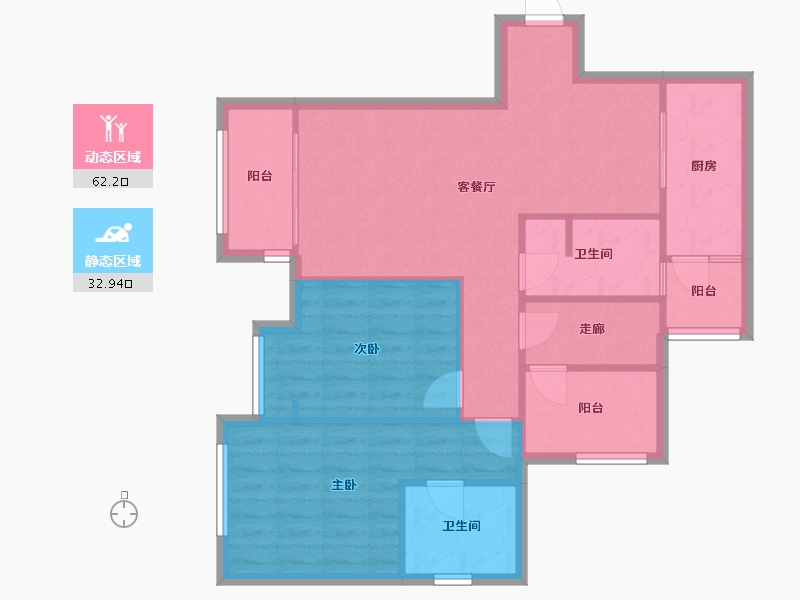 重庆-重庆市-国博领馆三期-85.54-户型库-动静分区