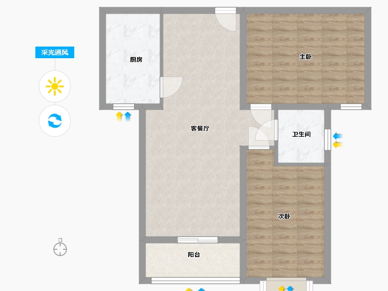 河北省-保定市-仁和嘉苑-77.98-户型库-采光通风