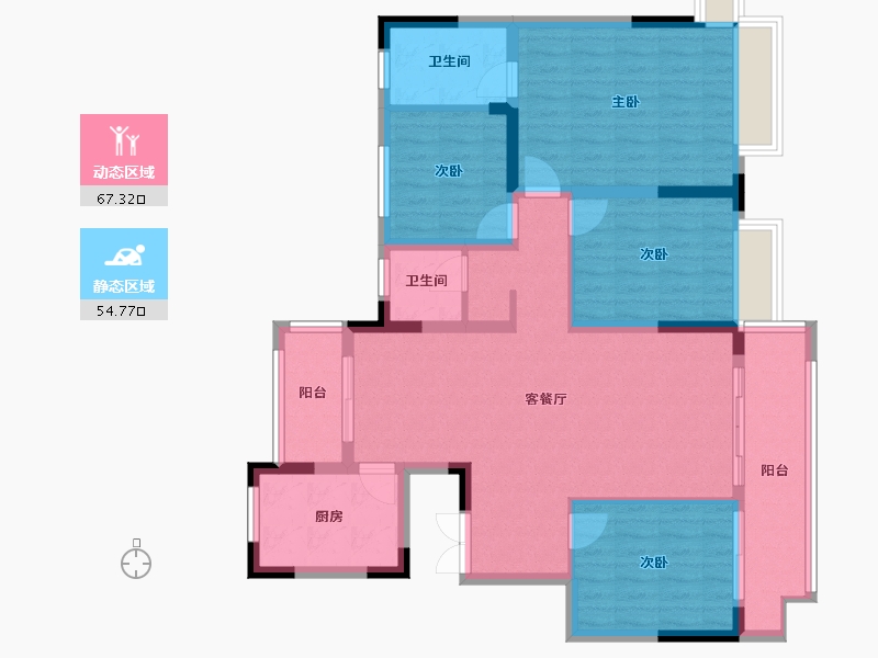 河南省-驻马店市-皇家驿站-109.60-户型库-动静分区