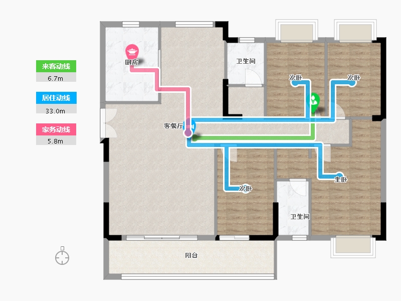 福建省-泉州市-书香名邸-130.00-户型库-动静线