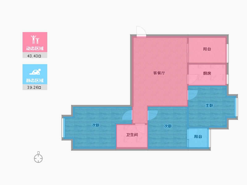 四川省-成都市-沙河凤凰城(区西南门店)-74.40-户型库-动静分区