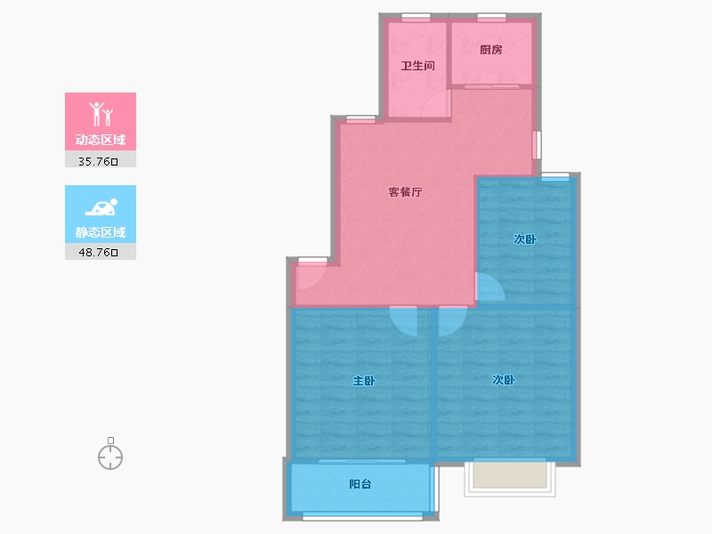 江苏省-南京市-殷巷新寓-84.36-户型库-动静分区