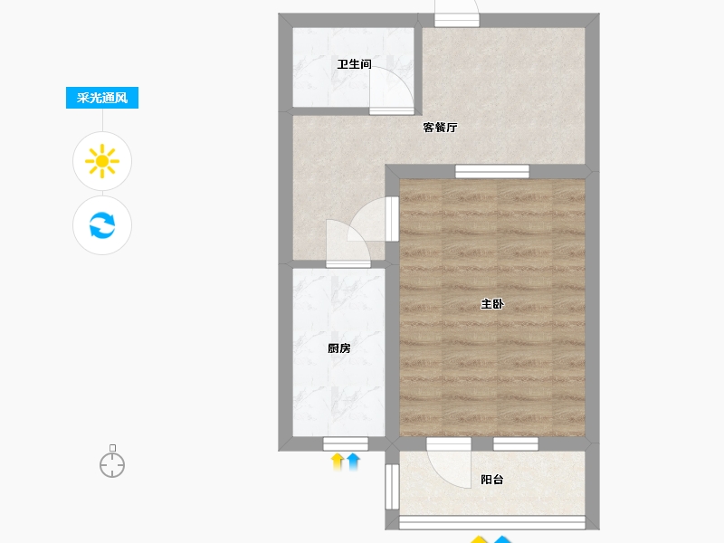 北京-北京市-马连洼北路1号院社区-39.51-户型库-采光通风