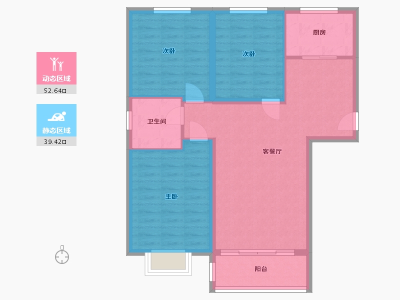 山西省-朔州市-居然嘉园-83.39-户型库-动静分区