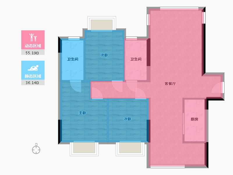 广西壮族自治区-柳州市-联发山水间-91.20-户型库-动静分区