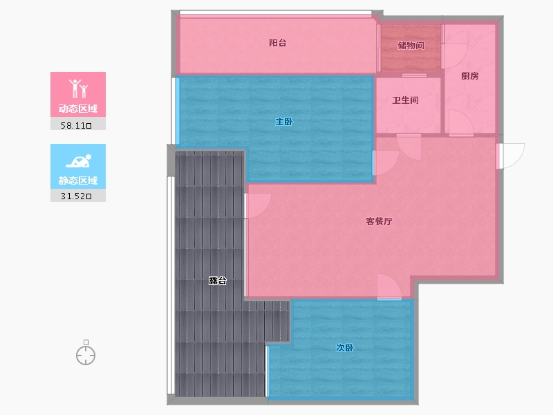 四川省-成都市-中国水电云立方-3期-85.70-户型库-动静分区