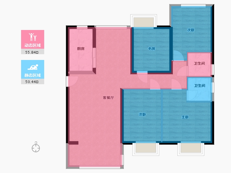 福建省-漳州市-湖畔首府-108.00-户型库-动静分区