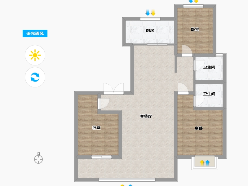 河北省-石家庄市-云和赋-102.00-户型库-采光通风