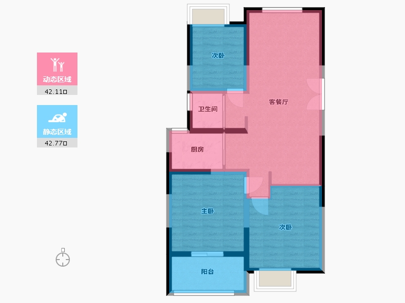 江苏省-南京市-殷巷东苑-90.40-户型库-动静分区