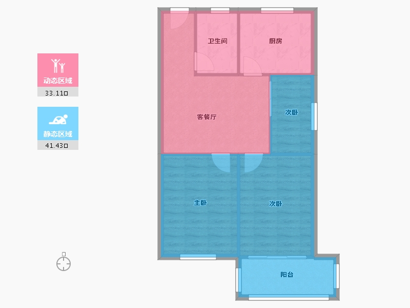 浙江省-杭州市-河西南38-64.75-户型库-动静分区