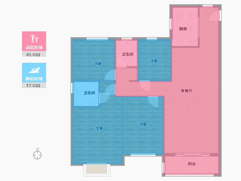 山东省-菏泽市-定陶区京投悦府小区-110.00-户型库-动静分区