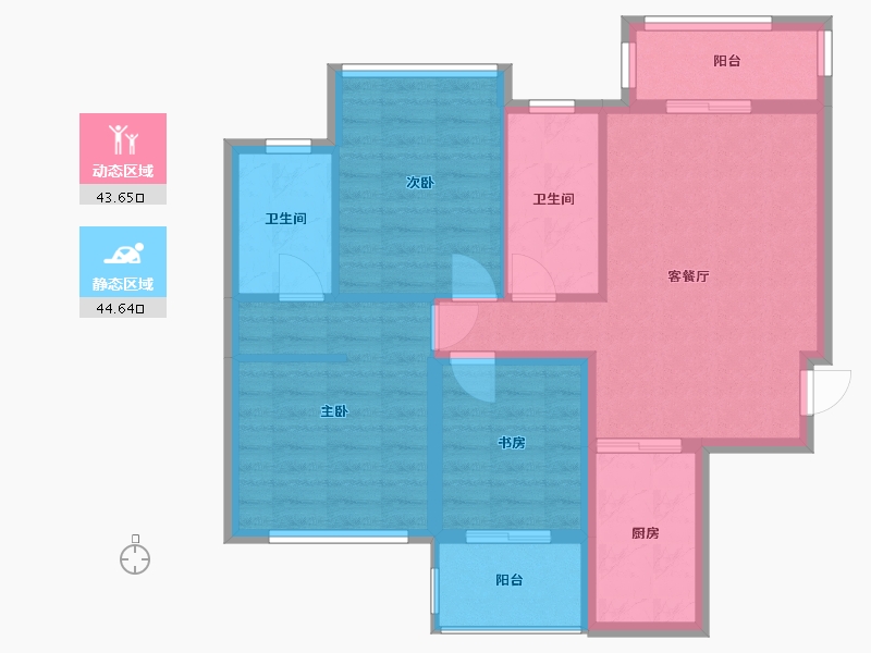 广西壮族自治区-梧州市-旺城御山帝景-73.21-户型库-动静分区