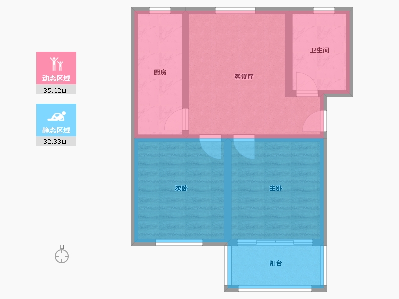 浙江省-杭州市-文苑小区-51.03-户型库-动静分区