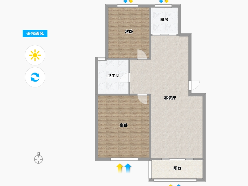 江苏省-苏州市-百灵佳苑-北区-73.95-户型库-采光通风