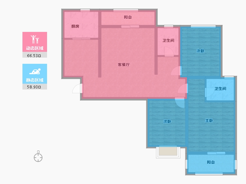 河南省-安阳市-阳光国际城-107.20-户型库-动静分区