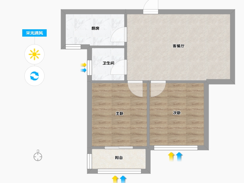 河南省-郑州市-高新锦和苑-60.00-户型库-采光通风