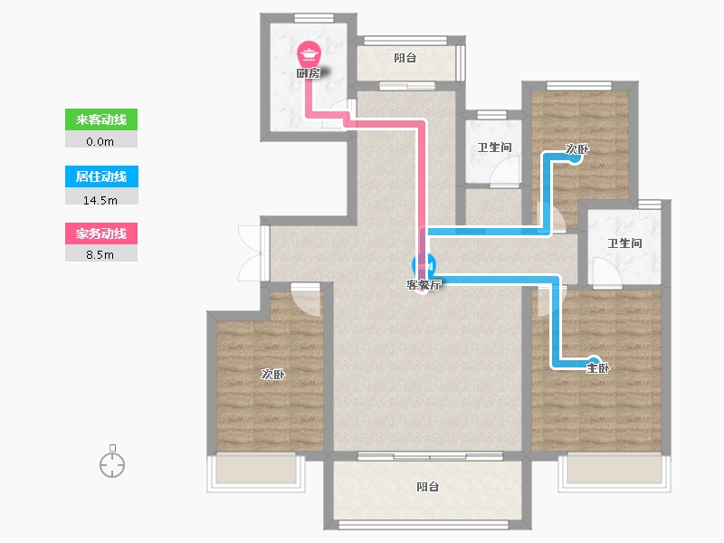 山东省-枣庄市-儒辰青檀府-104.80-户型库-动静线