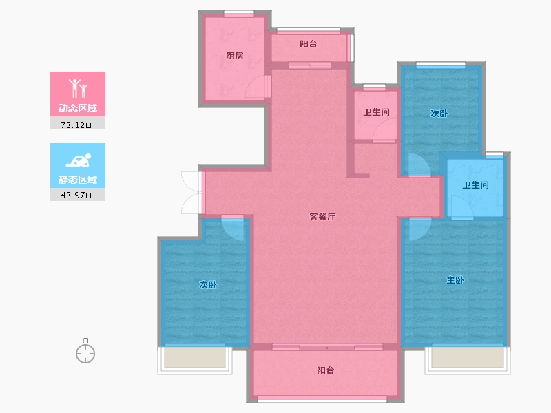 山东省-枣庄市-儒辰青檀府-104.80-户型库-动静分区