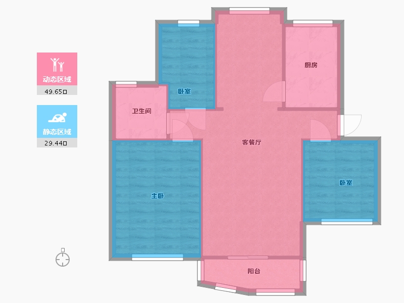 广东省-珠海市-南屏新村-88.00-户型库-动静分区