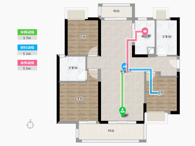 广东省-阳江市-绿地·海玥公馆-95.20-户型库-动静线