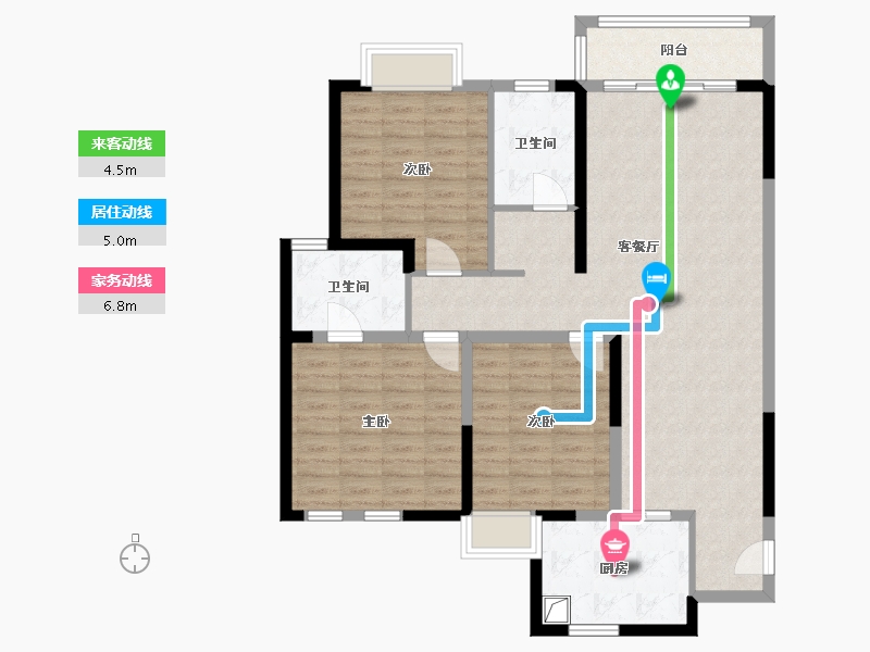 湖南省-长沙市-桃花嘉园-108.00-户型库-动静线